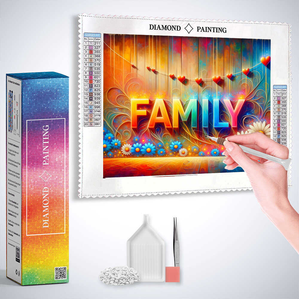 Family in Color — Diamond Painting Kit, product view 3