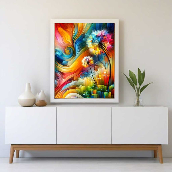 Dandelion abstract and colorful — Diamond Painting Kit, product view 2