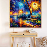 Play of lights with bench — AB Diamond Painting Kit, product view 3
