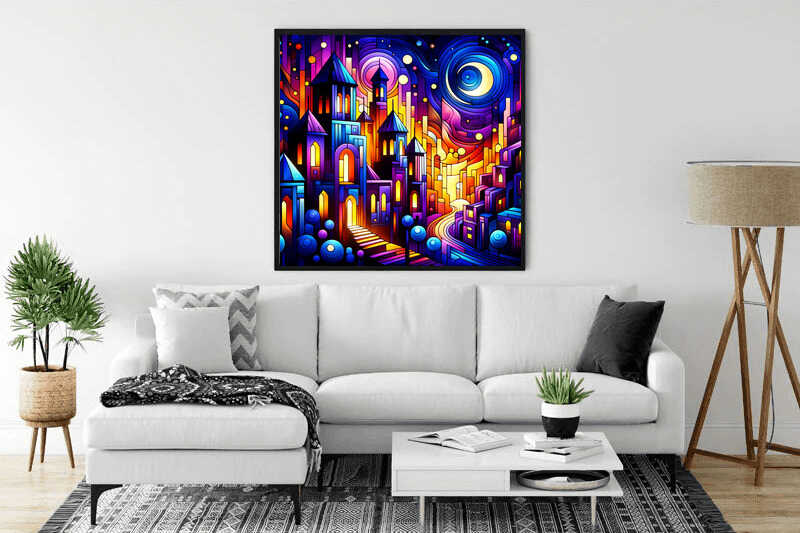 Abstract city — Diamond Painting Kit, product view 2