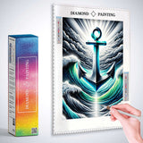 Black and white with anchor highlight — Diamond Painting Kit, product view 2