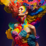 Color Explosion Women's Hairstyle — AB Diamond Painting Kit design