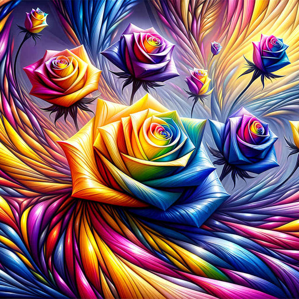 Rainbow Roses — Diamond Painting Kit design