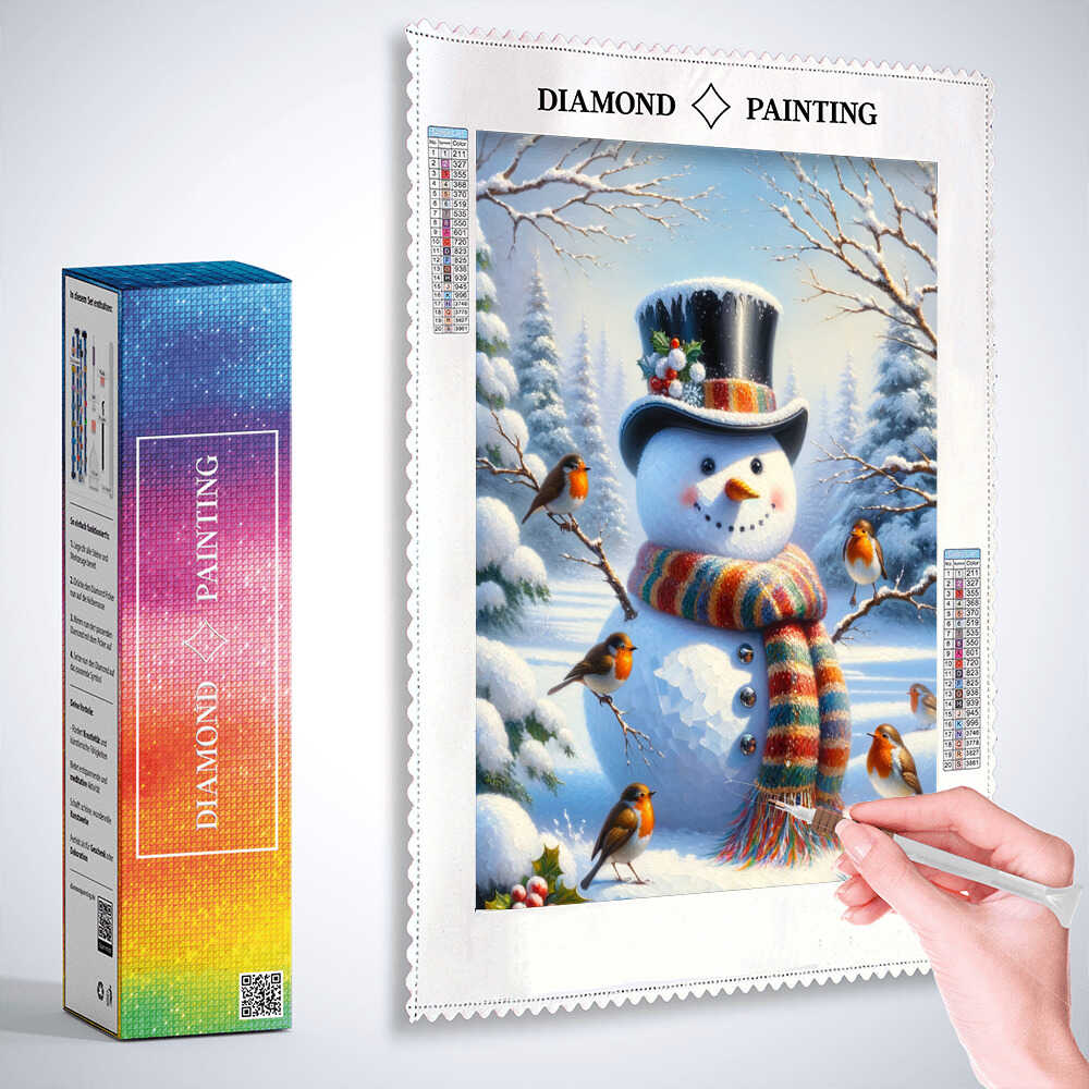 Dressed Snowman — Diamond Painting Kit, product view 3