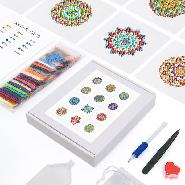 Mandala Magic, Set of 12 — Mini Diamond Painting Set, product view 2