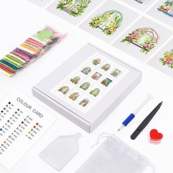 Floral Windows, Set of 12 — Mini Diamond Painting Set, product view 10