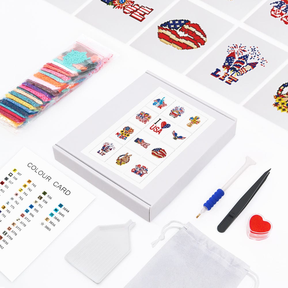 USA Collection, Set of 12 — Mini Diamond Painting Set, product view 3