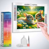 Cuddling Rabbits — Diamond Painting Kit, product view 3