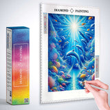 Dolphins in the sea — Diamond Painting Kit, product view 3