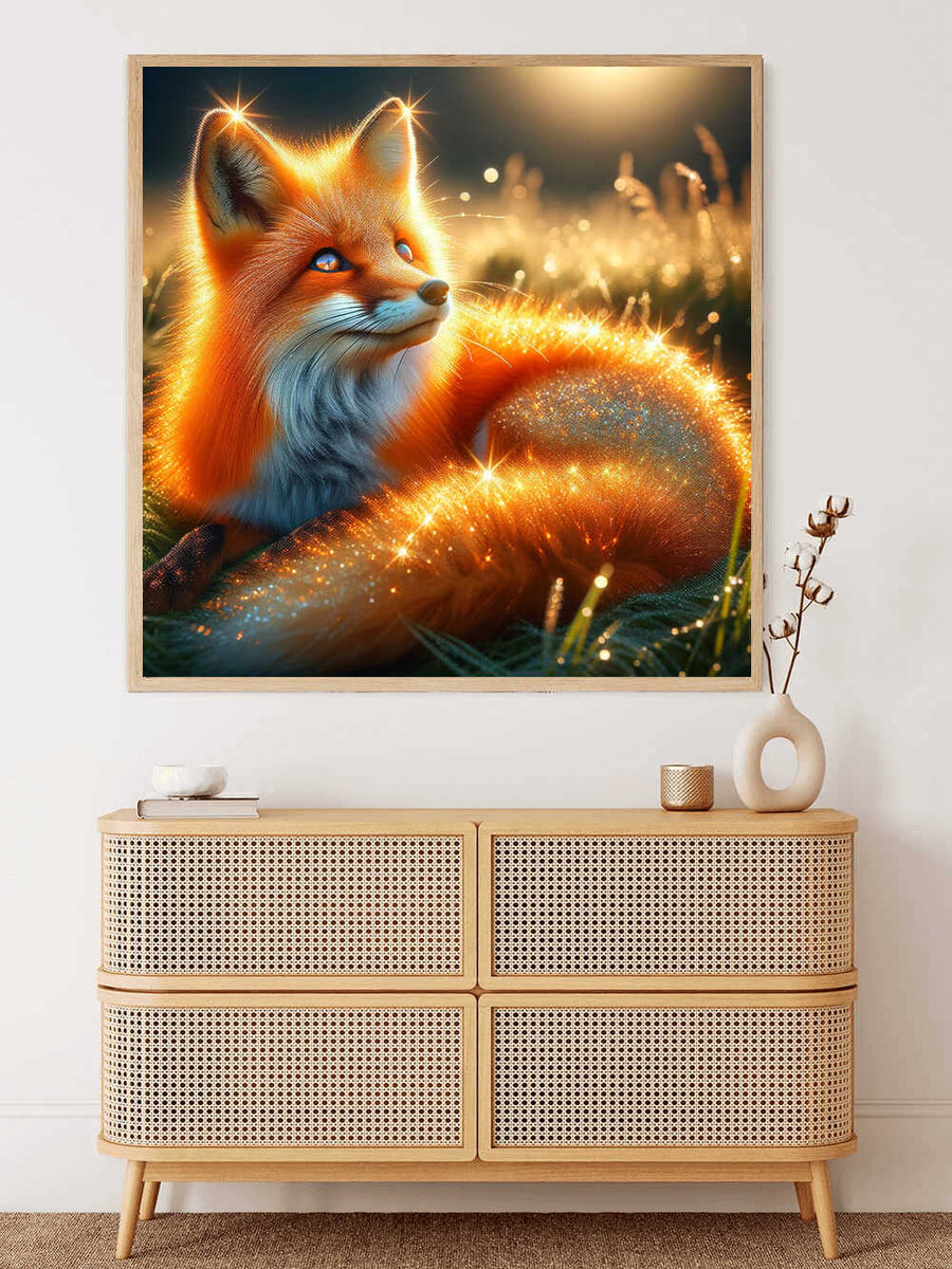 A Fox's Sparkling Dreams — Diamond Painting Kit, product view 2
