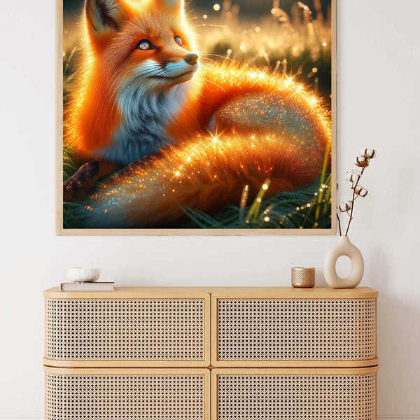 A Fox's Sparkling Dreams — Diamond Painting Kit, product view 2
