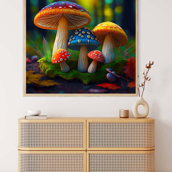 Rainbow Mushrooms — AB Diamond Painting Kit, product view 3