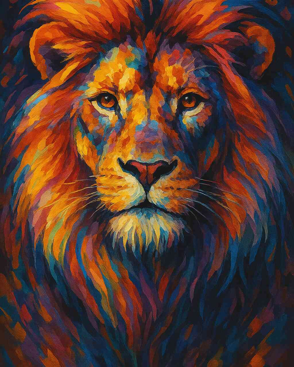 Lion of Fiery Majesty — Diamond Painting Kit design