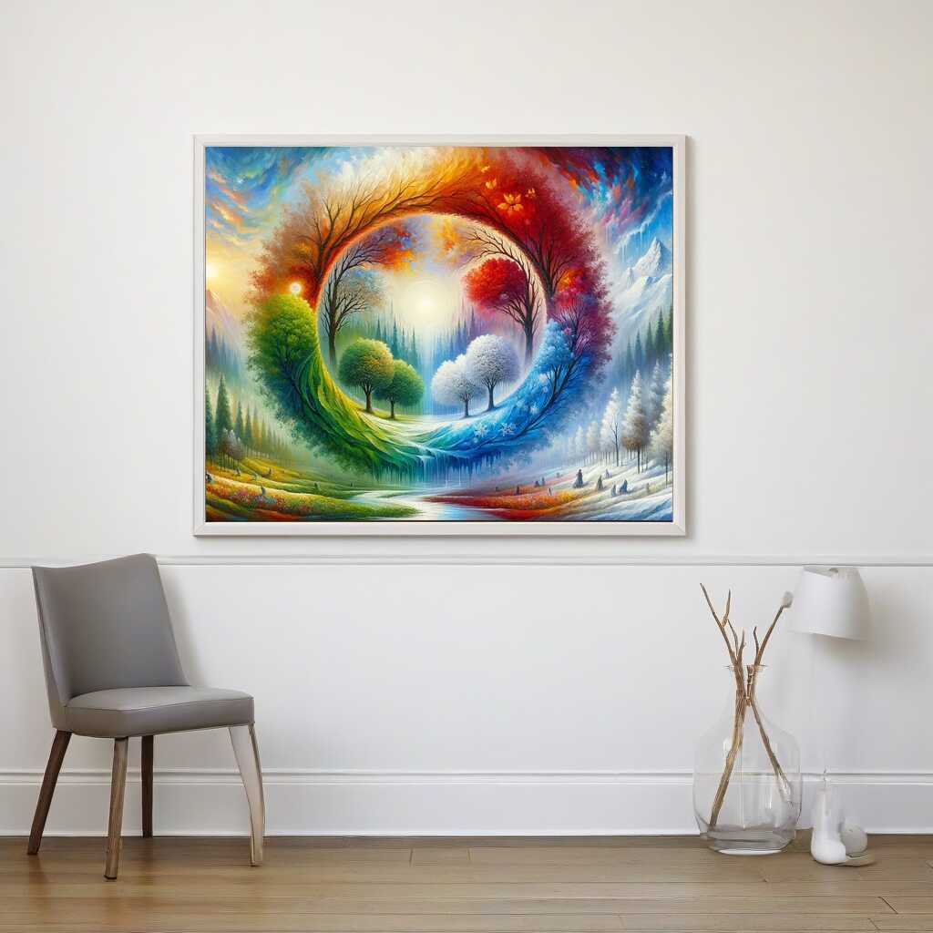 Four seasons in one picture — Diamond Painting Kit, product view 2