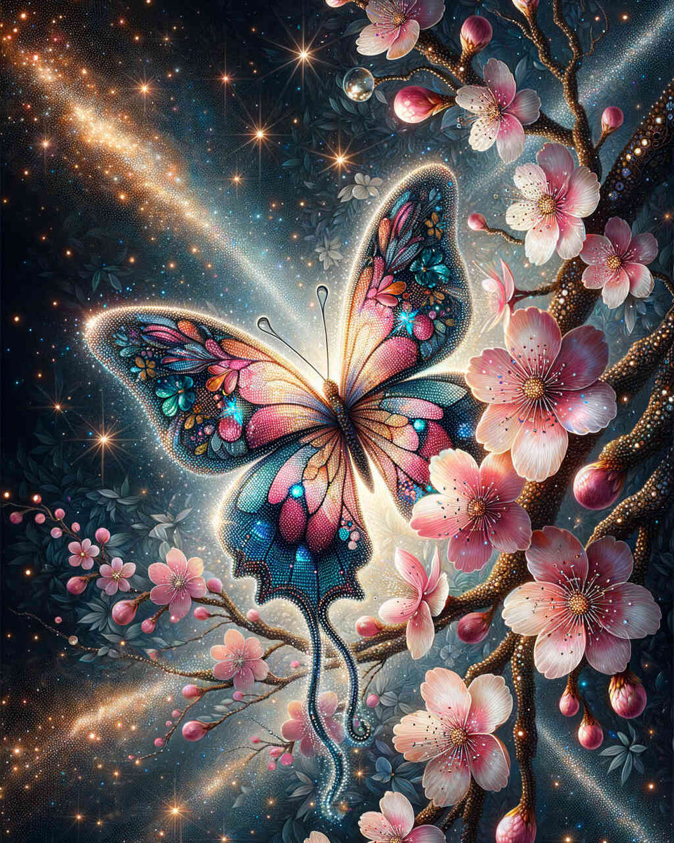 Butterfly glass ball — Diamond Painting Kit design
