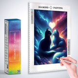 Cat couple, black and white — Diamond Painting Kit, product view 3