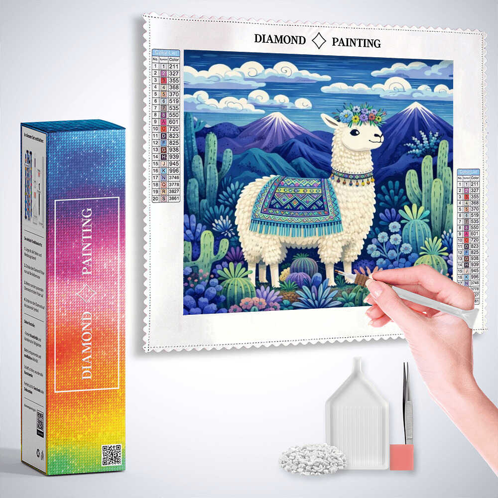 Alpaca Joy in the Andes — Diamond Painting Kit, product view 3
