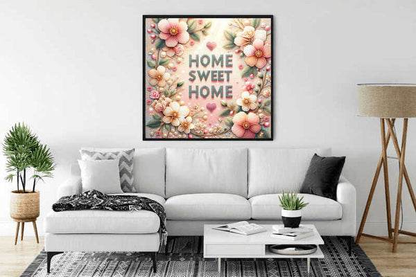 Home Sweet Home Flowers — Diamond Painting Kit, product view 2