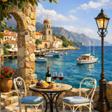 Summer Lemons on the Mediterranean — Diamond Painting Kit design