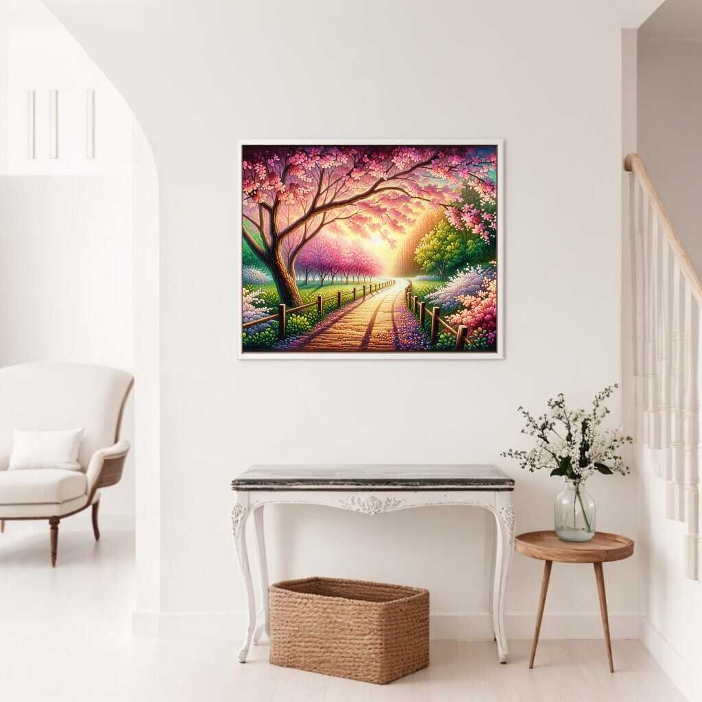 The Romantic Cherry Blossom Path — Diamond Painting Kit, product view 2