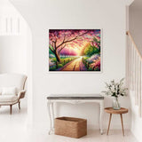 The Romantic Cherry Blossom Path — Diamond Painting Kit, product view 2