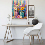 Colorful Flowers in Glass Vases — Diamond Painting Kit, product view 2