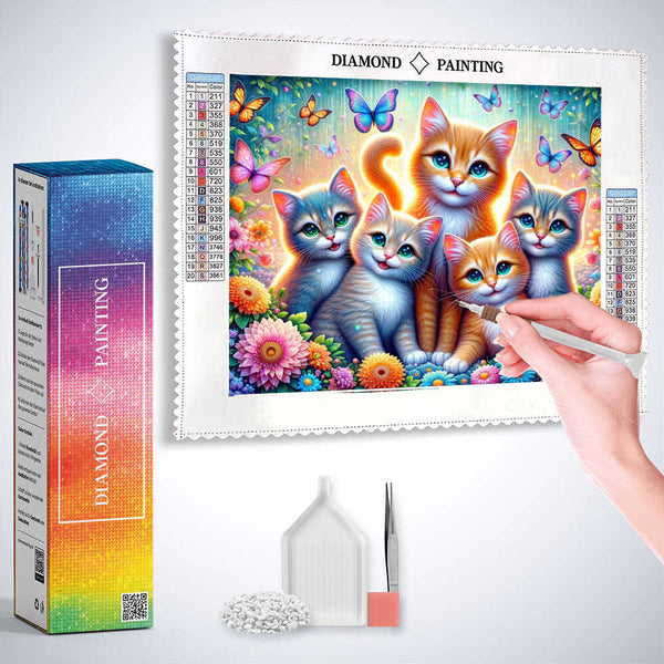 Cat Family — Diamond Painting Kit, product view 3