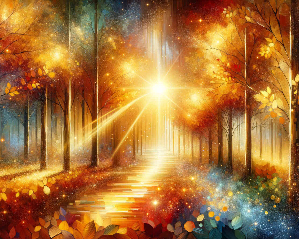Sunlight in the Autumn Forest — Diamond Painting Kit design