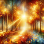 Sunlight in the Autumn Forest — Diamond Painting Kit design