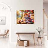 Kitten on a Garden Bench — Diamond Painting Kit, product view 2