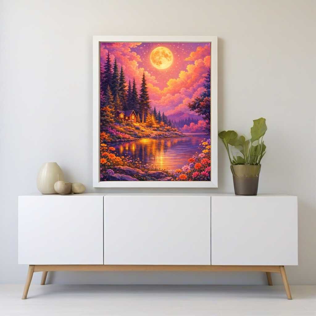 Moonlit Lake Magic — Diamond Painting Kit, product view 2