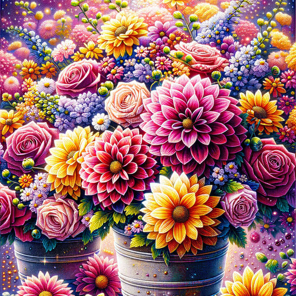 Gorgeous bouquet of flowers — Diamond Painting Kit design