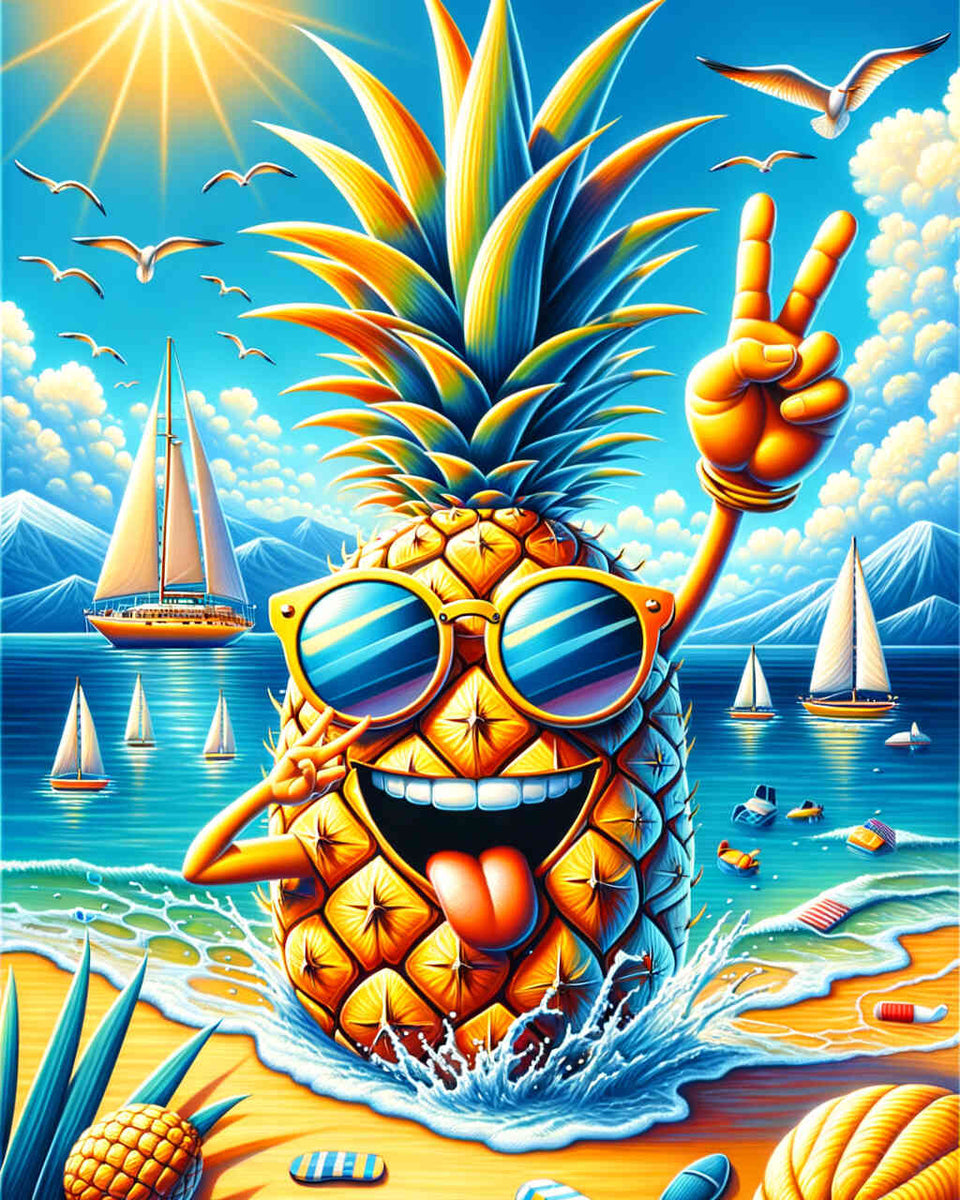 Pineapple on vacation — Diamond Painting Kit design