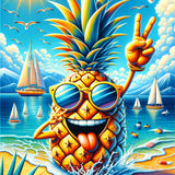 Pineapple on vacation — Diamond Painting Kit design
