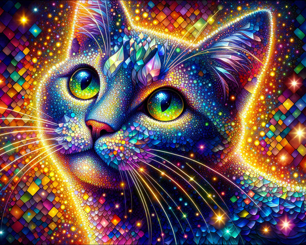 The Colorful Cat — Diamond Painting Kit design