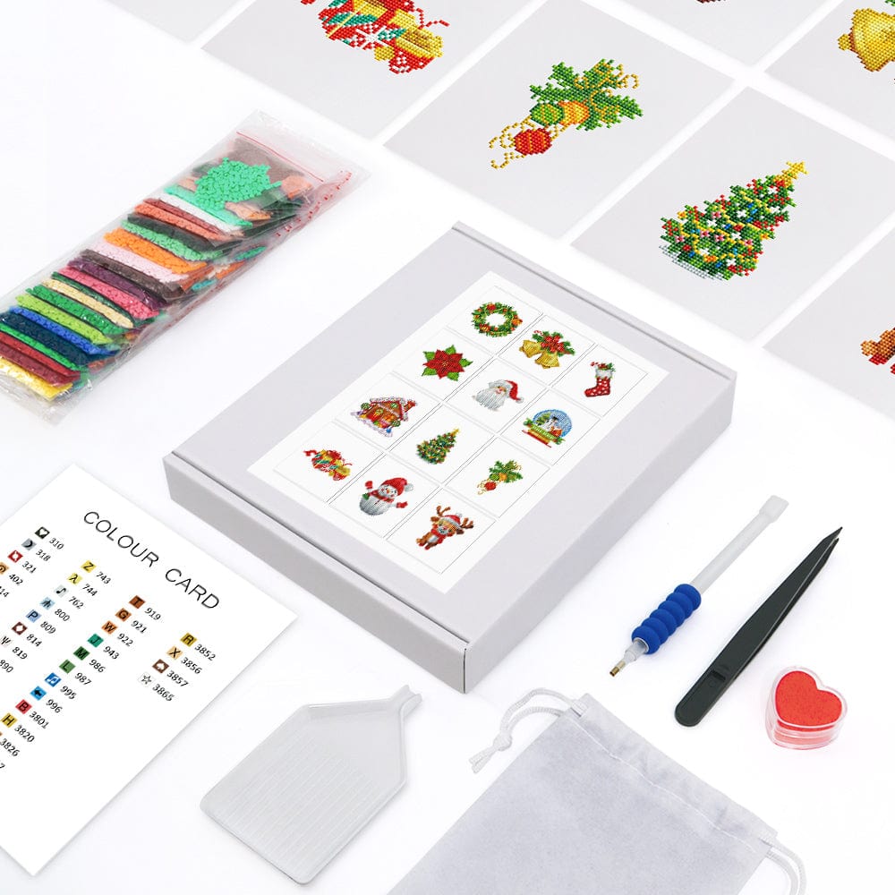Christmas Wonders, Set of 12 — Mini Diamond Painting Set, product view 2
