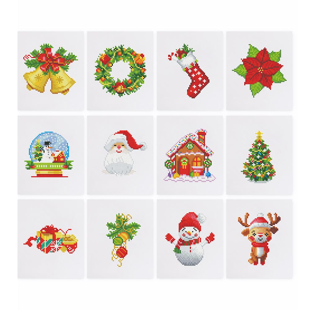 Christmas Wonders, Set of 12 — Mini Diamond Painting Set design