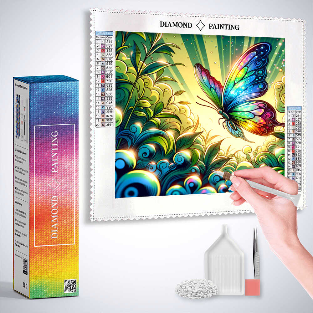 Rainbow butterfly — Diamond Painting Kit, product view 2