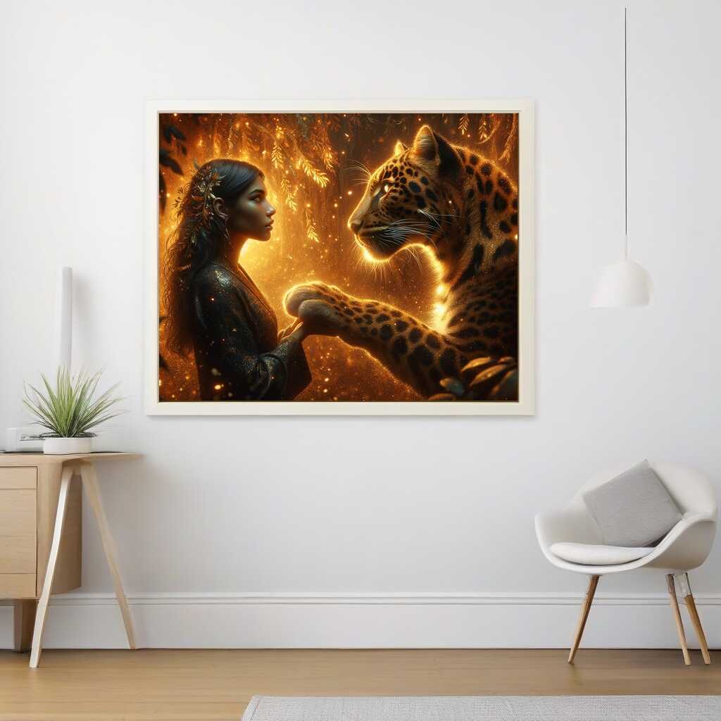 Woman and Leopard — Diamond Painting Kit, product view 2
