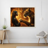 Woman and Leopard — Diamond Painting Kit, product view 2