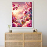 Pink Rose Butterfly — Diamond Painting Kit, product view 2