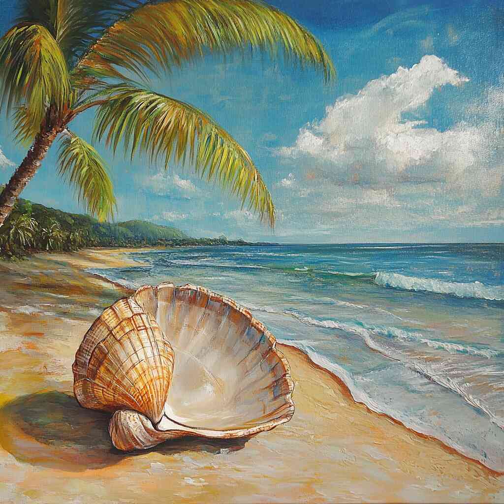 Seashells on Paradise Beach — Diamond Painting Kit design