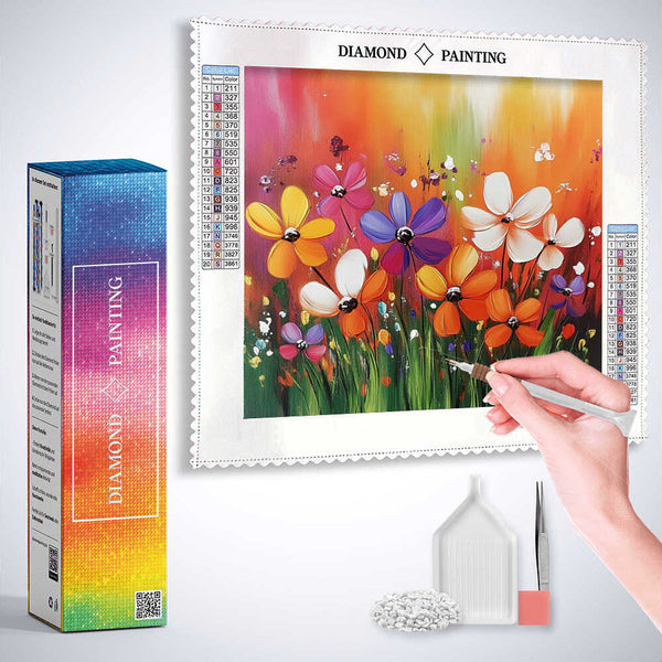 Abstract Flowers in Color — Diamond Painting Kit, product view 3