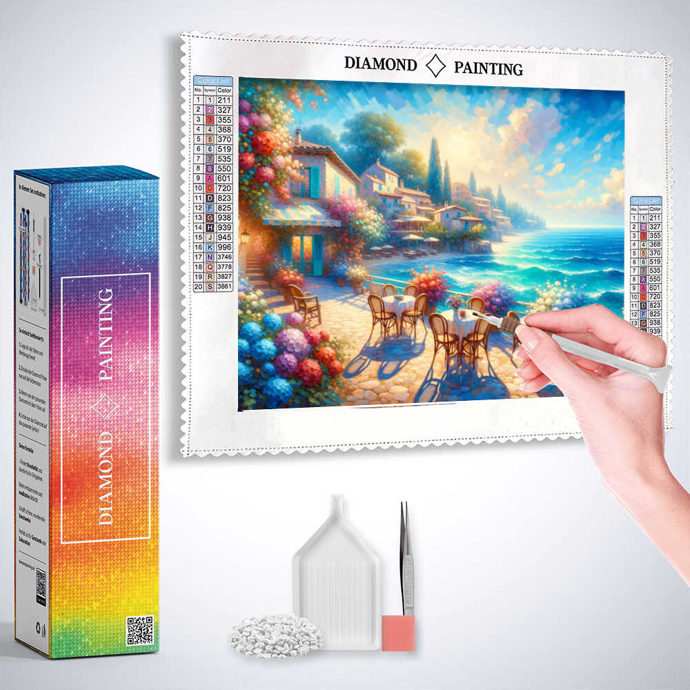 The Seaside Terrace — Diamond Painting Kit, product view 3