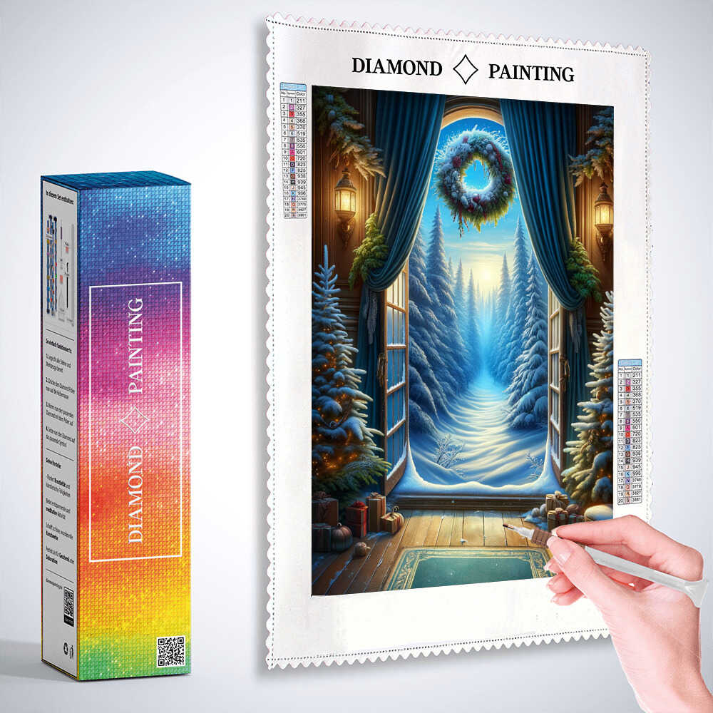 Window into the winter forest — Diamond Painting Kit, product view 3