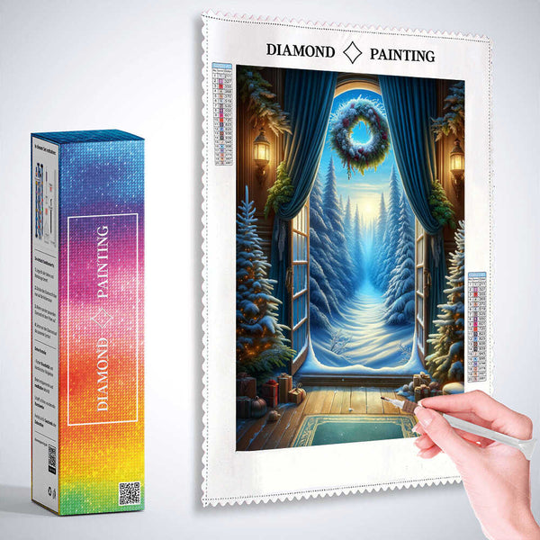 Window into the winter forest — Diamond Painting Kit, product view 3