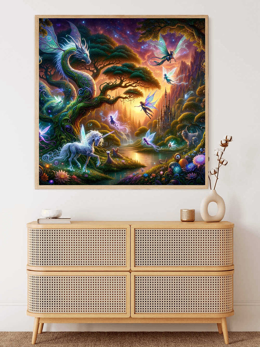 Whispering stars in the fairy forest — Diamond Painting Kit, product view 2
