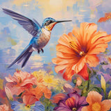 Hummingbirds Dancing Through Color — Diamond Painting Kit design