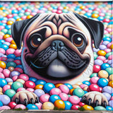 Pug in candy bath — Diamond Painting Kit design