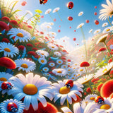 Ladybird daisies — Diamond Painting Kit design